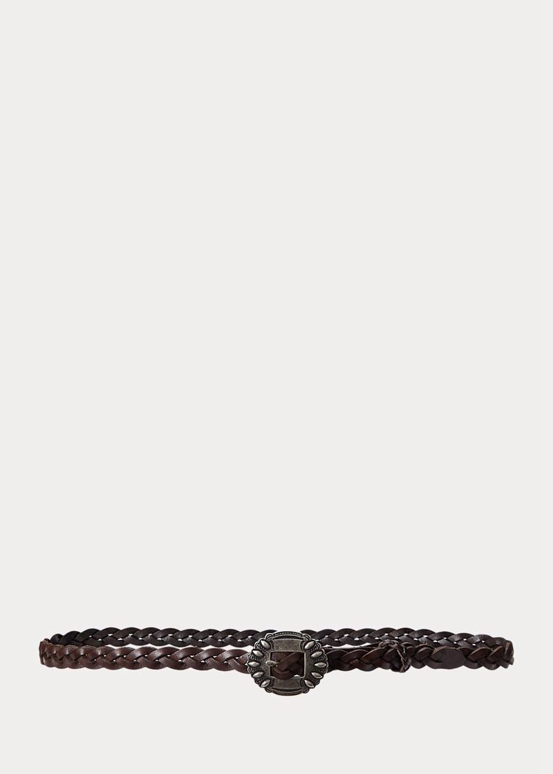 ポロ ラルフ ローレン ベルト レディース 黒 スリム Braided カーフスキン NMQWY6945